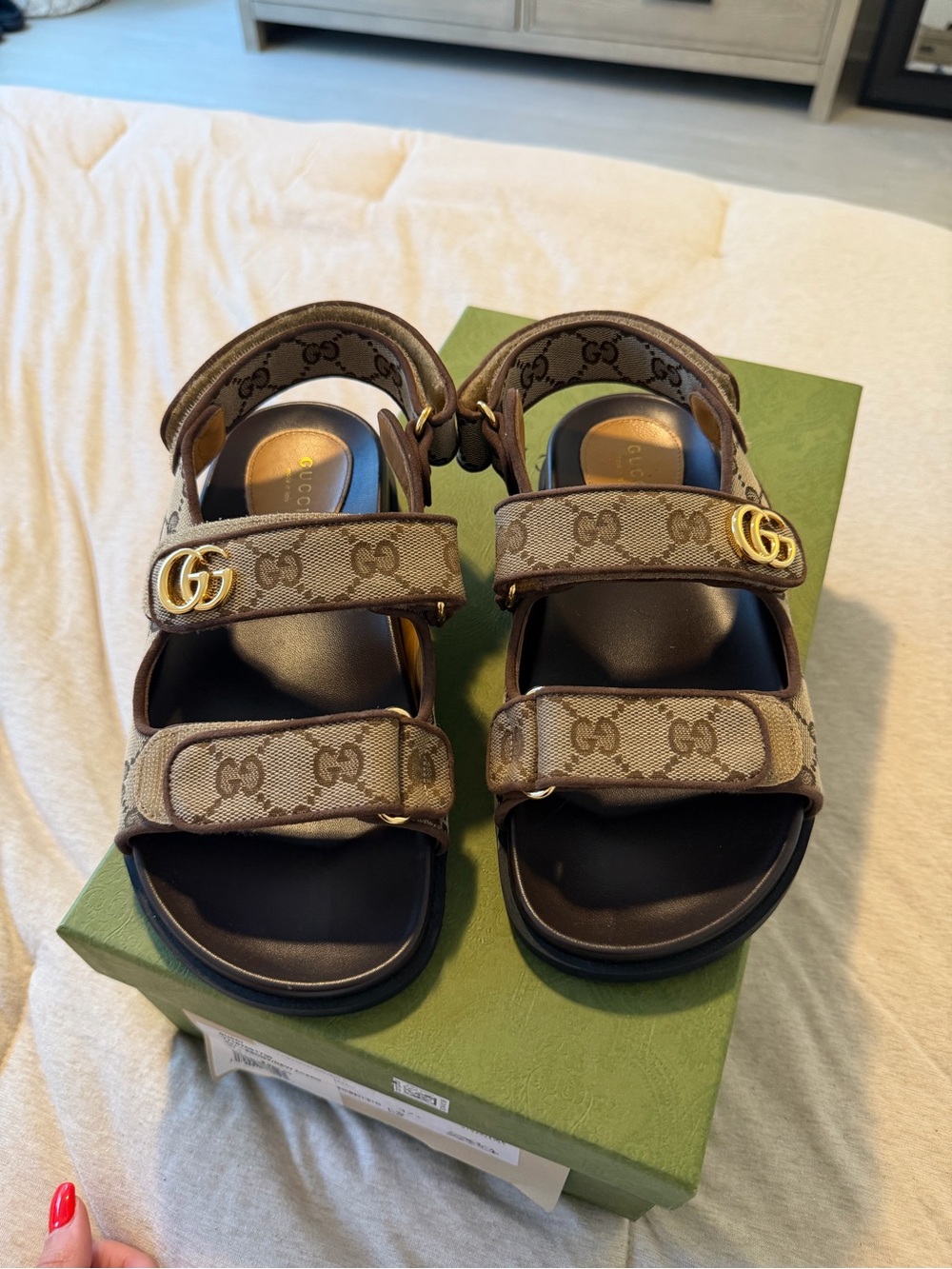 Gucci Brown GG Canvas  Sandals